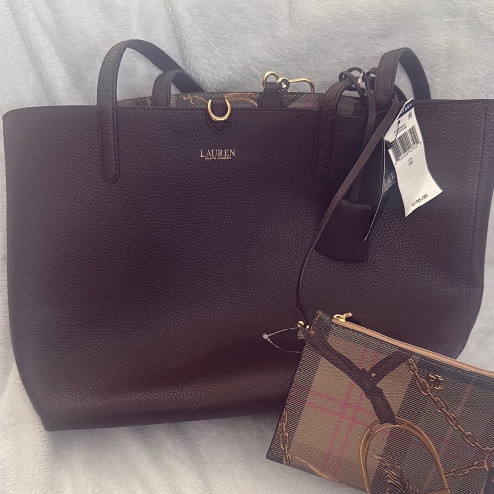 Ralph Lauren Brown Leather Tote Bag